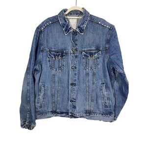 Red Camel Distressed Denim Jacket 2XL Blue Western Cowgirl Classic Boho Retro